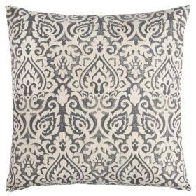 22" Light Gray Cotton Throw Pillow