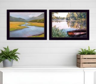 Set Of Two Serene Water 3 Black Framed Print Wall Art