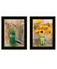 Set Of Two Country Sunflowers and Chives 2 Black Framed Print Wall Art