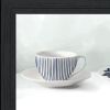 Cups and Saucers 2 Black Framed Print Wall Art