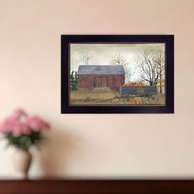 Pumpkin Wagon 1 Black Framed Print Wall Art