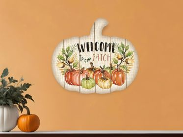 Welcome Pumpkin Unframed Print Wall Art