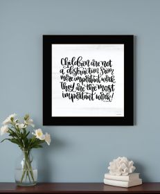 The Most Important Work 1 Black Framed Print Wall Art