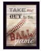 Take Me Out to the Ball Game 3 Black Framed Print Wall Art