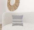 18" X 18" Gray and White Chevron Cotton Zippered Pillow