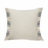 20" X 20" White And Gray-Blue Polyester Plaid Zippered Pillow