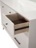 56" White Solid Wood Seven Drawer Double Dresser