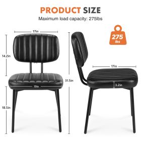 Dining Room Decorative Chair With Artificial Leather Cushion (Option: Black Set of2)