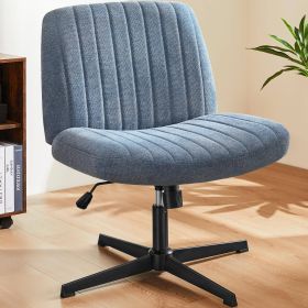 Cross-Legged Chair,No Wheels Armless Swivel Home Office Chair (Color: Blue)