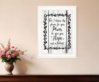 Plans to Give You Hope Print Wall Art (Framed: White, Style: 1)