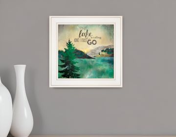 The Lake is Calling Print Wall Art (Framed: White, Style: 1)