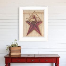 Welcome Barn Star Print Wall Art (Framed: White, Style: 1)