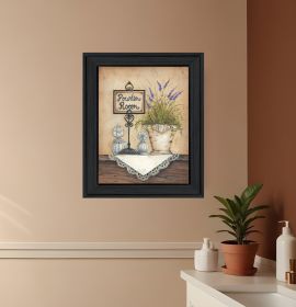 Powder Room Print Wall Art (Framed: Black, Style: 1)