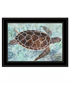 Sea Turtles Collage Print Wall Art (Framed: Black, Style: 1)