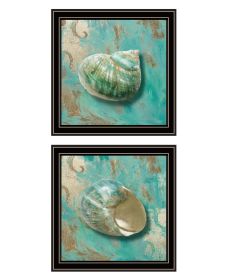 Set Of Two Azurica I and Sea Print Wall Art (Framed: Black, Style: 1)