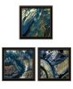 Set Of Three Deep Blue Print Wall Art