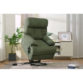 Oversized Power Lift Recliner Chair For Elderly, Electric Fabric Recliner Chair For Seniors, Home Theater Seating,Reclining Sofa Chair With Remote Con (Option: Dark Green)