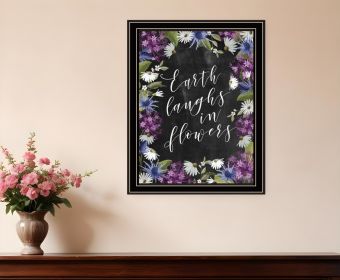 Earth Laughs in Flowers Print Wall Art (Framed: Black, Style: 1)