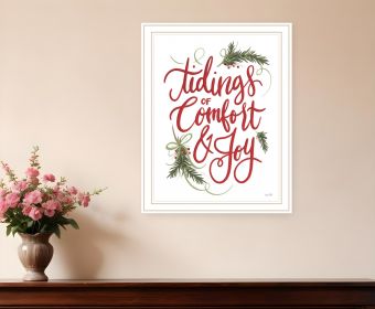 Tidings of Comfort and Joy Print Wall Art (Framed: White, Style: 1)