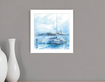 Serenity Sloop Print Wall Art (Framed: White, Style: 1)