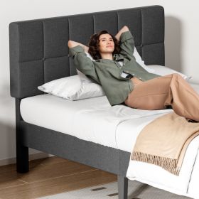 Full Bed Frame With Headboard (Option: Fulldark grey)