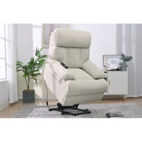 Oversized Power Lift Recliner Chair For Elderly, Electric Fabric Recliner Chair For Seniors, Home Theater Seating,Reclining Sofa Chair With Remote Con (Option: Light gray)