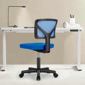 Low Back Mesh Armless Office Chair (Color: Blue)