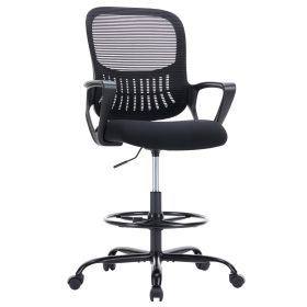 Standing Desk High Office Chair (Option: Black1Fixed Handrail)