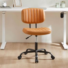 Adjustable Height 360degrees Rolling Swivel Computer Task Chair Without Arm (Color: Orange)