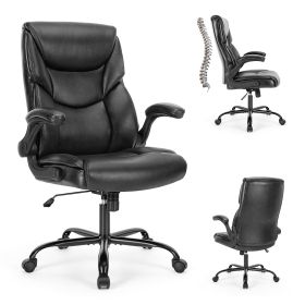 PU Leather Office Chair (Option: BlackFlipup Armrest)