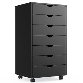 Wheeled Lockers, Dressers, Mobile Organizational Drawers (Option: Black7 Drawers)