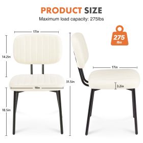 Dining Room Decorative Chair With Artificial Leather Cushion (Option: White Set of2)