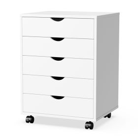 Wheeled Lockers, Dressers, Mobile Organizational Drawers (Option: White5 Drawers)