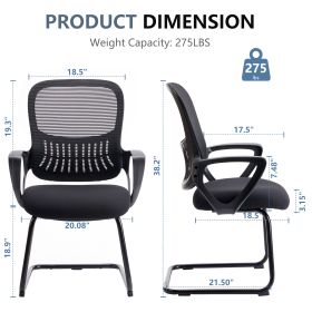 Office Desks And Chairs Without Wheels (Option: Black 1Pack)