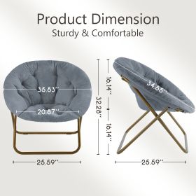 Comfortable Disc Chairs Faux Fur Furniture Bedroom Living Room  Size White (Option: Gray)