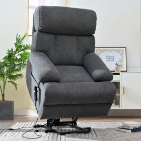 Oversized Power Lift Recliner Chair For Elderly, Electric Fabric Recliner Chair For Seniors, Home Theater Seating,Reclining Sofa Chair With Remote Con (Option: Dark gray)