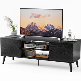 Panel TV Cabinet Can Store Black Cabinets, Suitable For Home Living Room Office TV Cabinet (Option: BK)