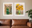 Set Of Two Country Sunflowers and Chives Framed Print Wall Art