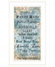 Paris Bath Print Bathroom Wall Art (Framed: White, Style: 1)