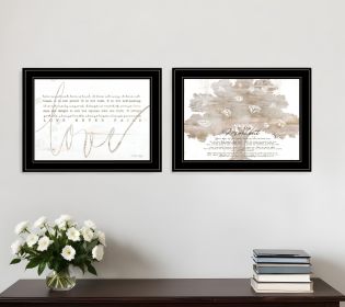 Set Of Two Love or In the Moment Print Wall Art (Framed: Black, Style: 1)