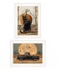 Set Of Two Harvest Moon with A Black Cat and Truck Print Kitchen Wall Art