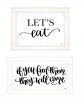 Set Of Two Lets Eat or Feed Them Print Kitchen Wall Art