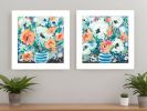 Set Of Two Fancy Floral Print Wall Art