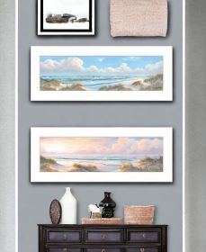 Set Of Two The Seascape Print Wall Art (Framed: White, Style: 1)