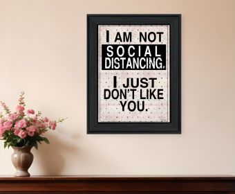 Social Distancing Print Wall Art (Framed: Black, Style: 1)