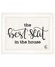 The Best Seat in the House Print Bathroom Wall Art (Framed: White, Style: 1)