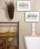 Set Of Two No Selfies When Seated Print Bathroom Wall Art